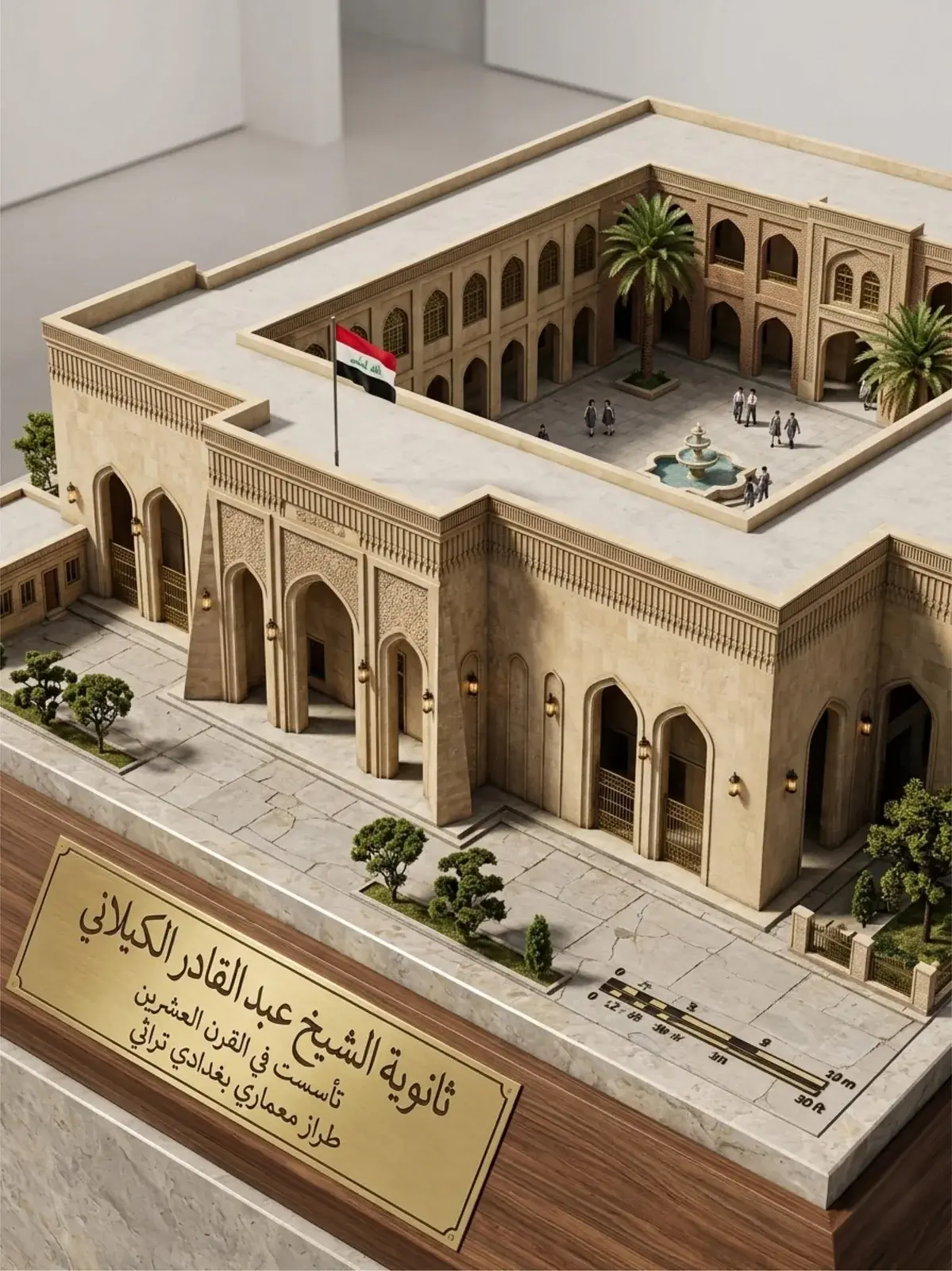مجسم معماري من الموقع السابق، وليس صورة للمبنى الفعلي